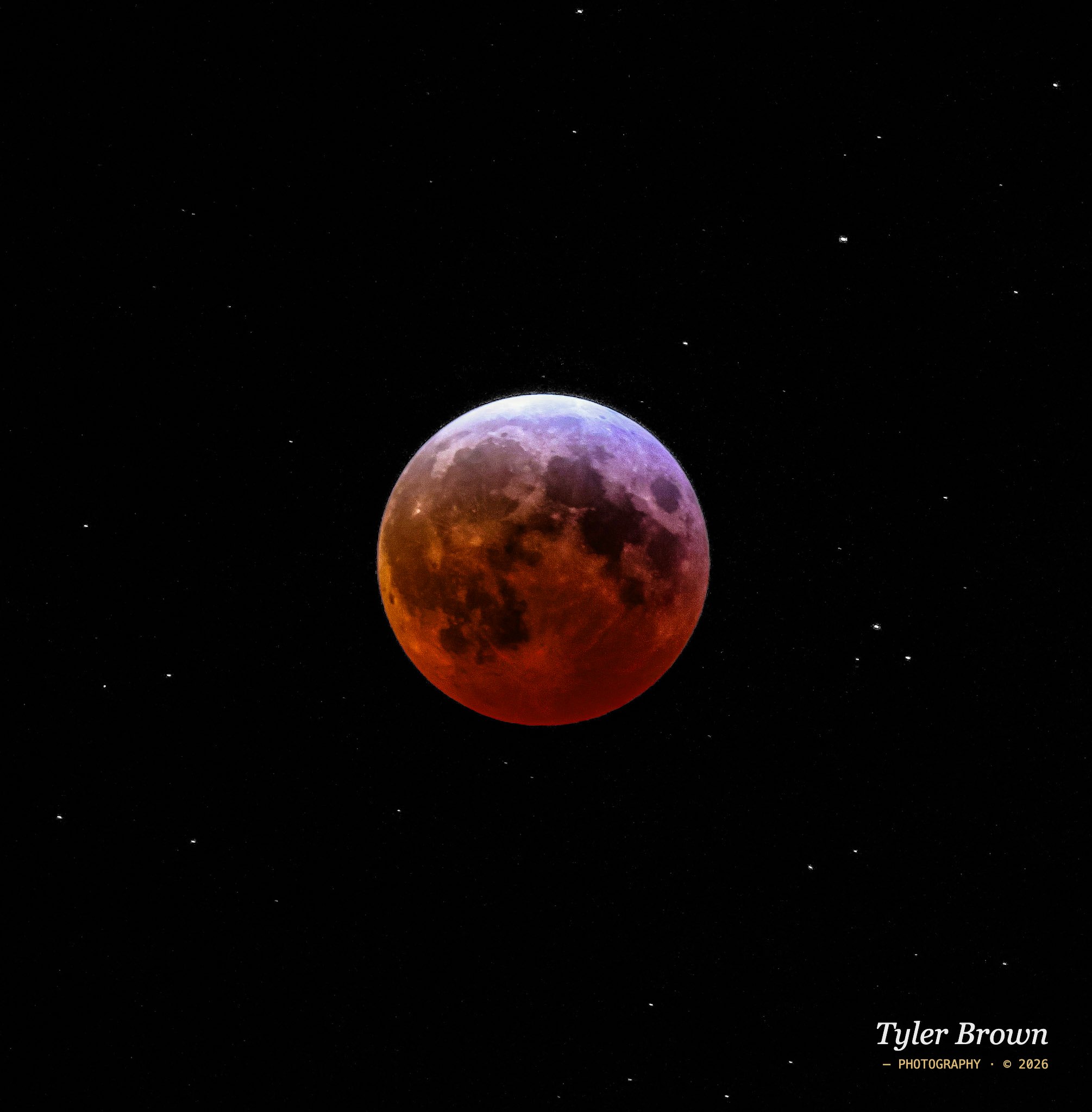 Moon over landscape