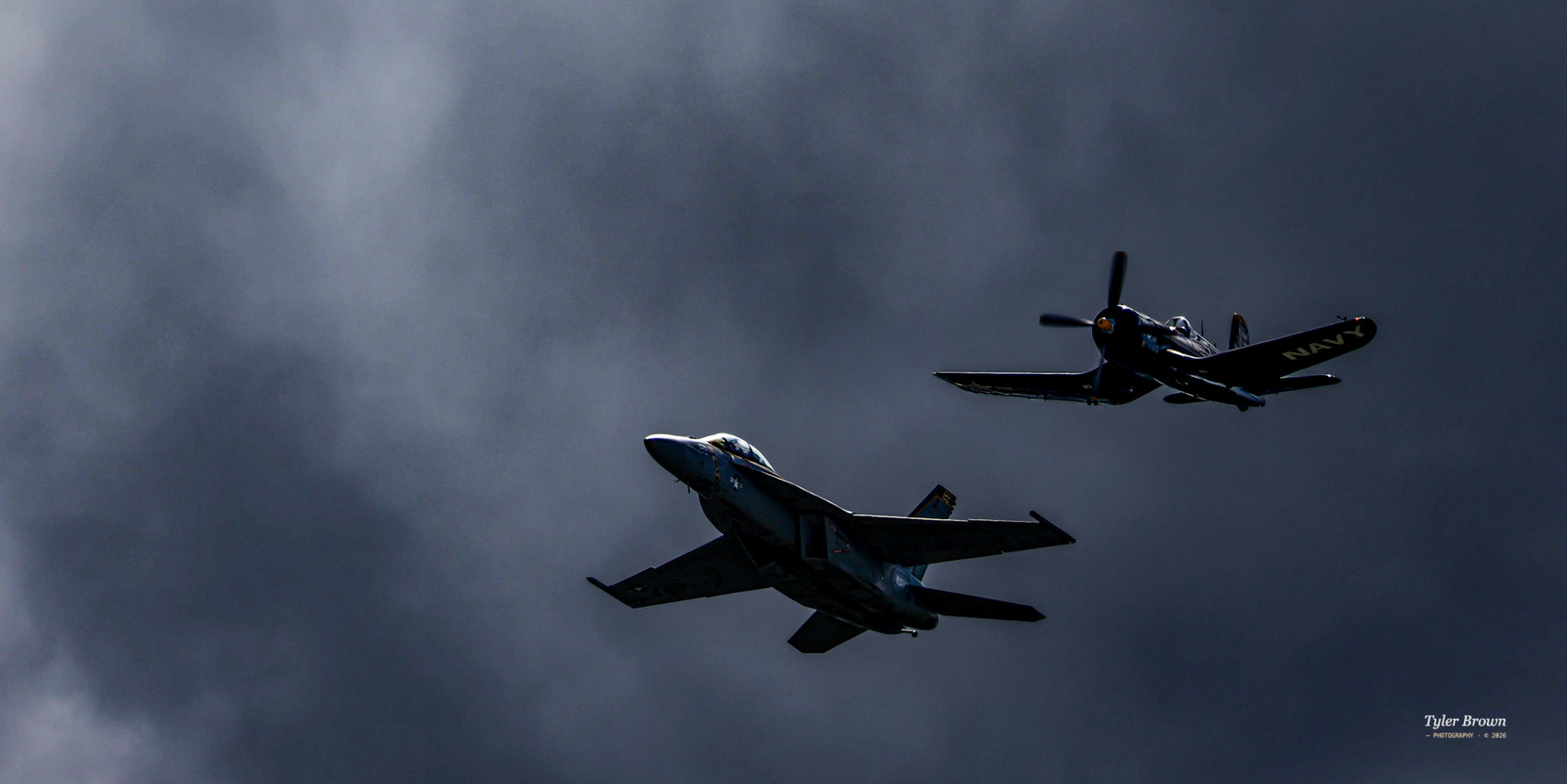 Two planes in formation